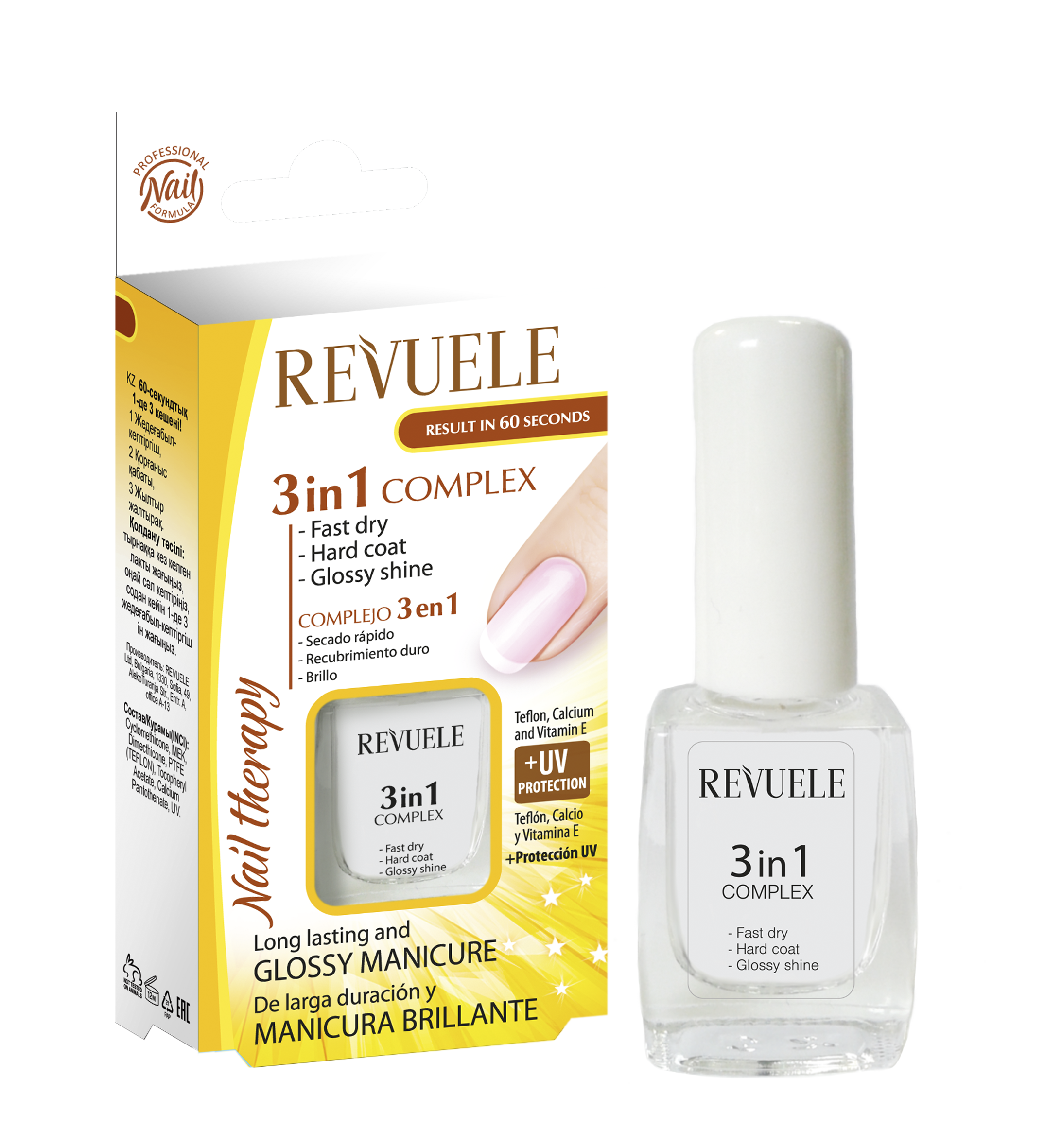 REVUELE NAIL THERAPY 3-in-1 Complex – Fast Dry, Hard Coat & Glossy Shine