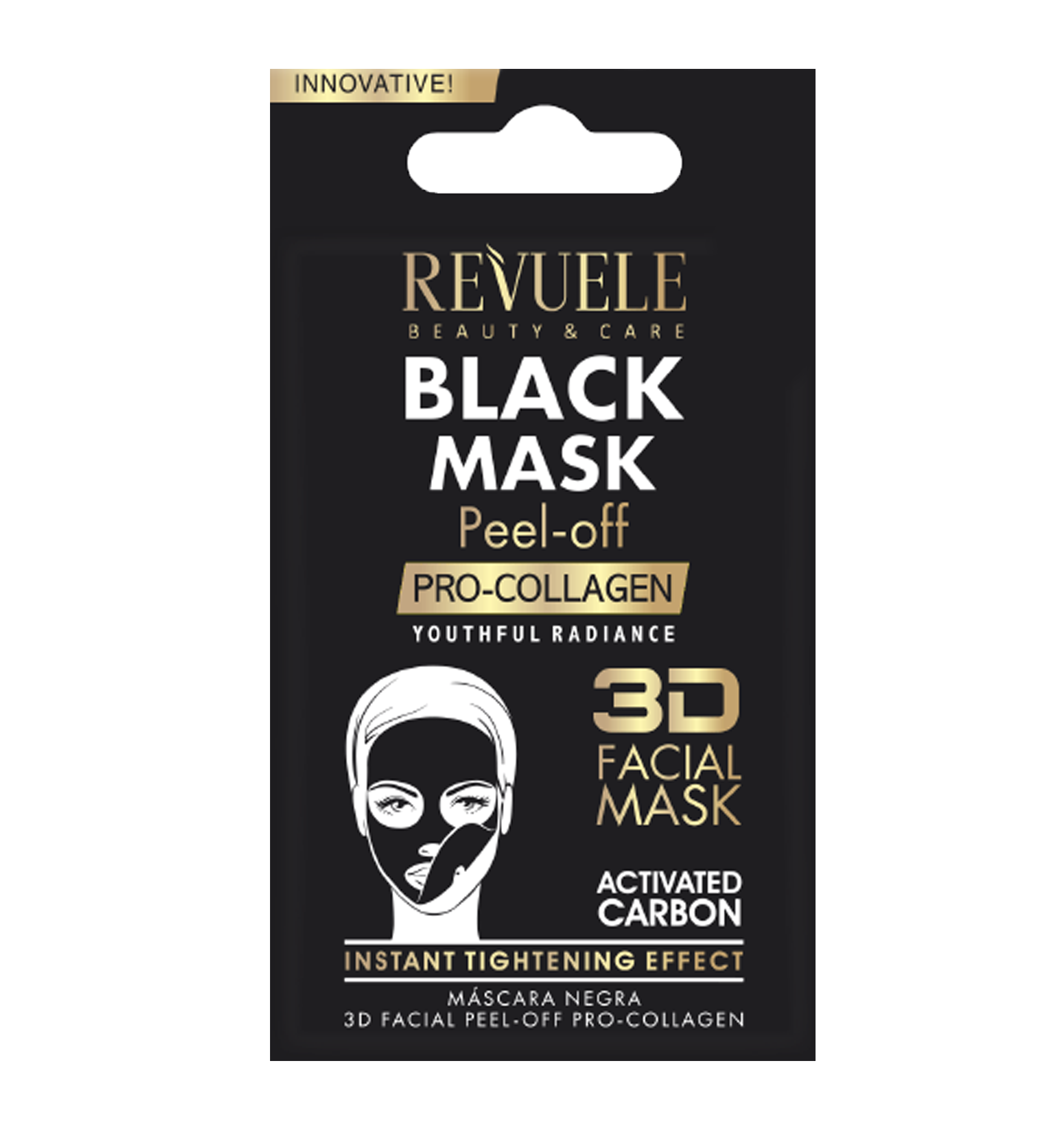 Revuele sachet peel off black mask 3D pro collagen 15 ml